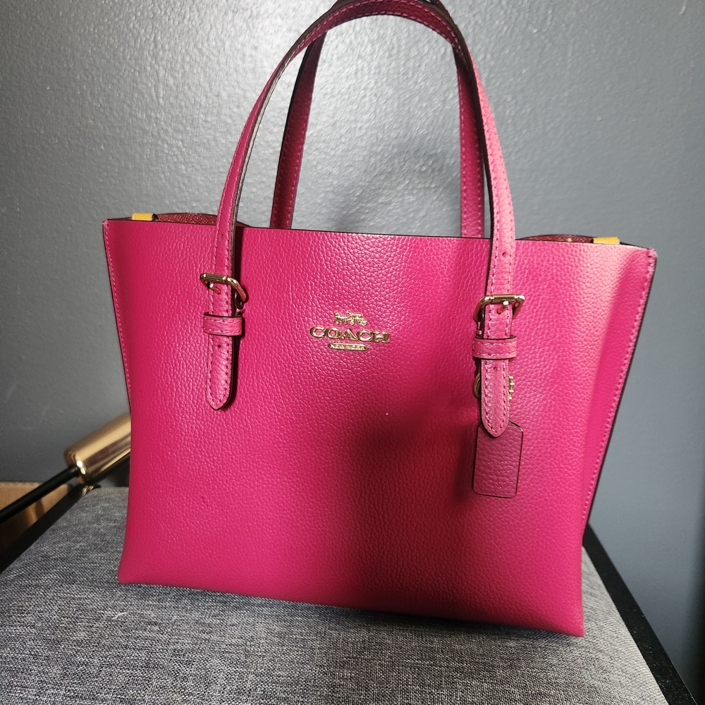 Coach Pink Leather Tote Bag